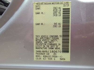 2020 Nissan Altima 2.5 S