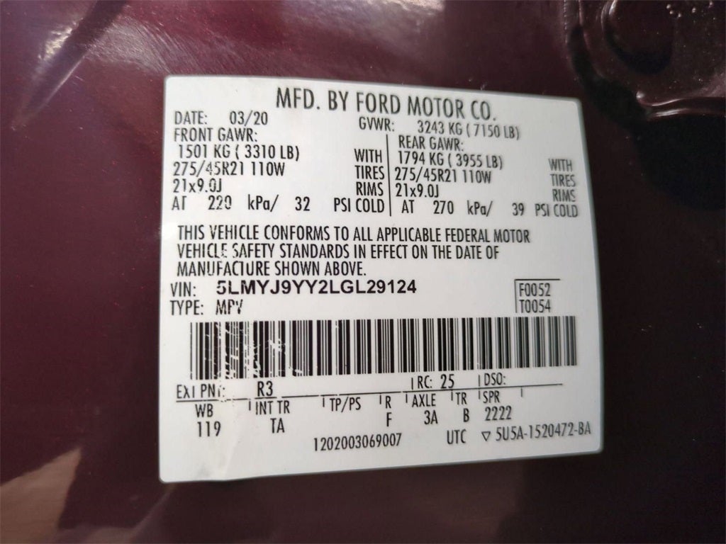 2020 Lincoln Aviator Plug-In Hybrid Black Label Grand Touring