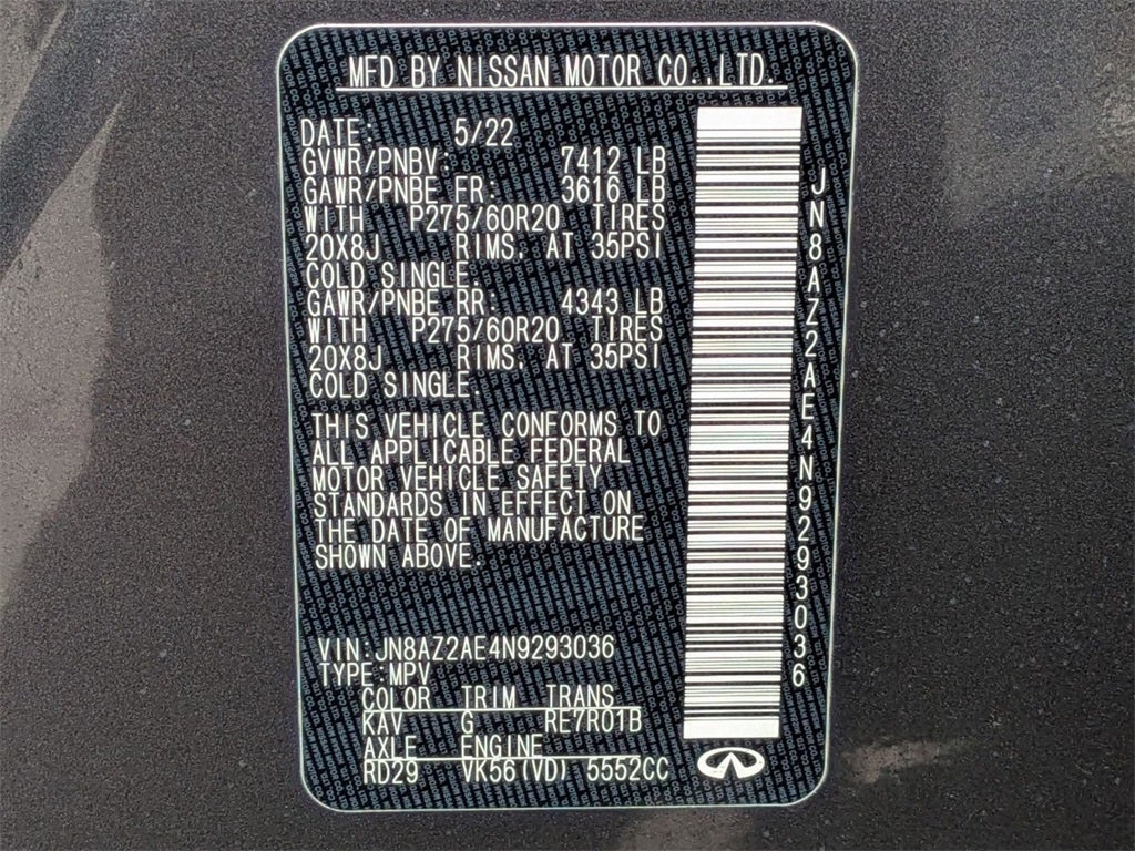 2022 INFINITI QX80 LUXE