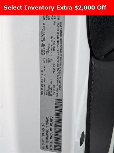 2026 RAM Ram ProMaster RAM PROMASTER 3500 TRADESMAN CARGO VAN HIGH ROOF 159' WB EXT