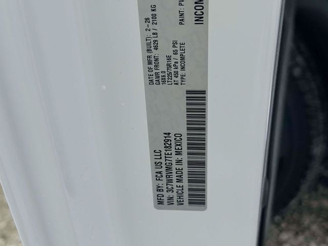 2026 RAM Ram ProMaster RAM PROMASTER 3500 TRADESMAN CUTAWAY 159' WB EXT / 104' CA