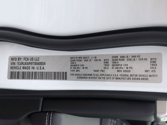 2026 Jeep Grand Cherokee L GRAND CHEROKEE L LAREDO ALTITUDE 4X4