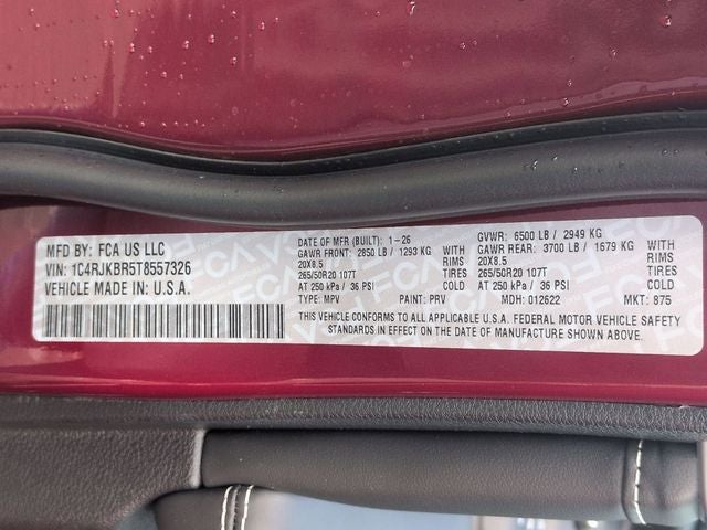 2026 Jeep Grand Cherokee GRAND CHEROKEE L LIMITED RESERVE 4X4