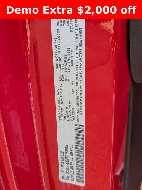 2026 RAM Ram ProMaster RAM PROMASTER 2500 TRADESMAN CARGO VAN HIGH ROOF 159' WB
