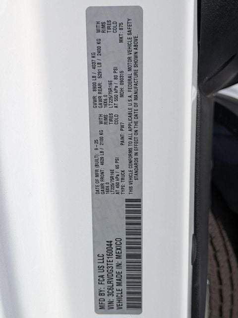 2026 RAM Ram ProMaster RAM PROMASTER 2500 TRADESMAN CARGO VAN HIGH ROOF 159' WB