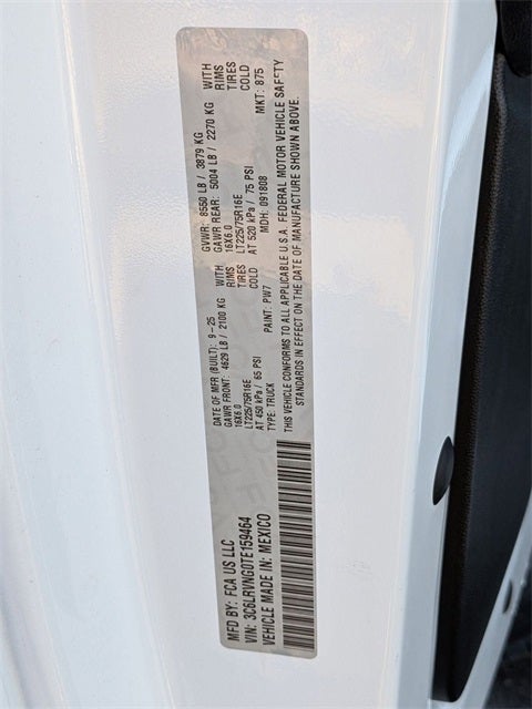 2026 RAM Ram ProMaster RAM PROMASTER 1500 TRADESMAN CARGO VAN LOW ROOF 118' WB