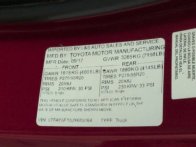 2018 Toyota Tundra Platinum 5.7L V8