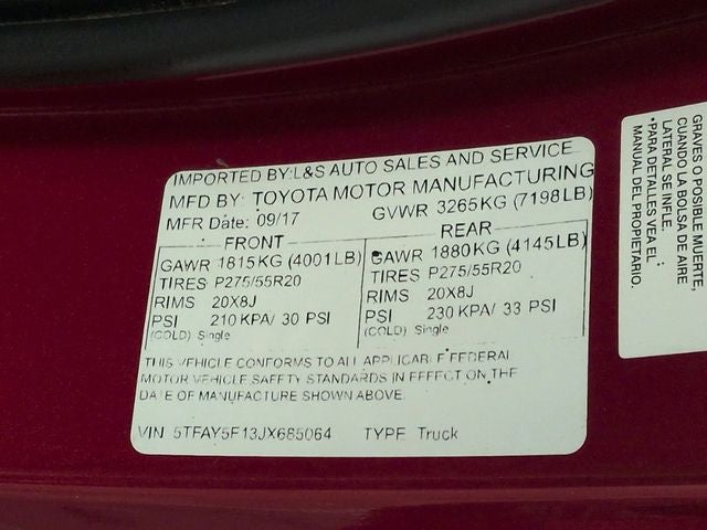 2018 Toyota Tundra Platinum 5.7L V8