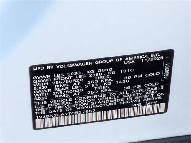 2026 Volkswagen Atlas 2.0T SEL