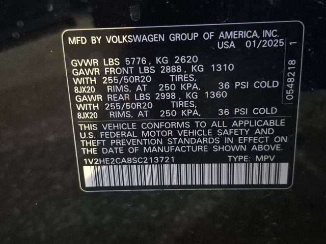 2025 Volkswagen Atlas Cross Sport 2.0T SE w/Technology