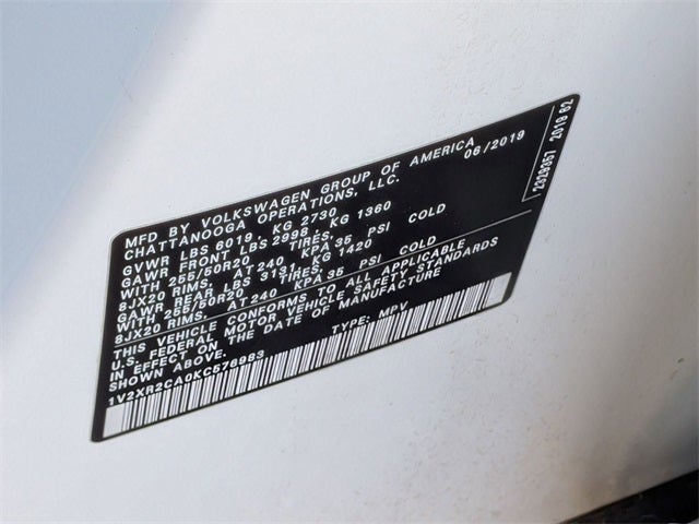 2019 Volkswagen Atlas 3.6L V6 SE R-Line