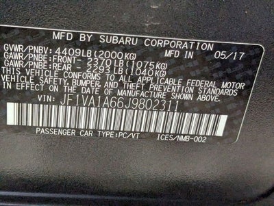 2018 Subaru WRX Base