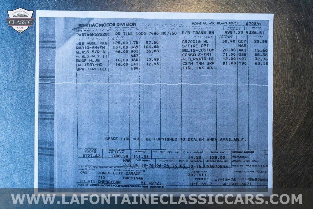 1976 Pontiac Trans Am Base