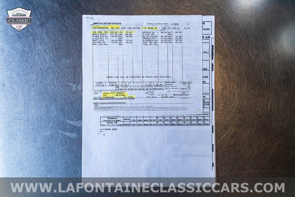 1976 Pontiac Trans Am Base