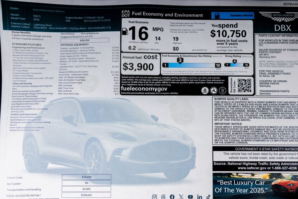 2026 Aston Martin DBX S