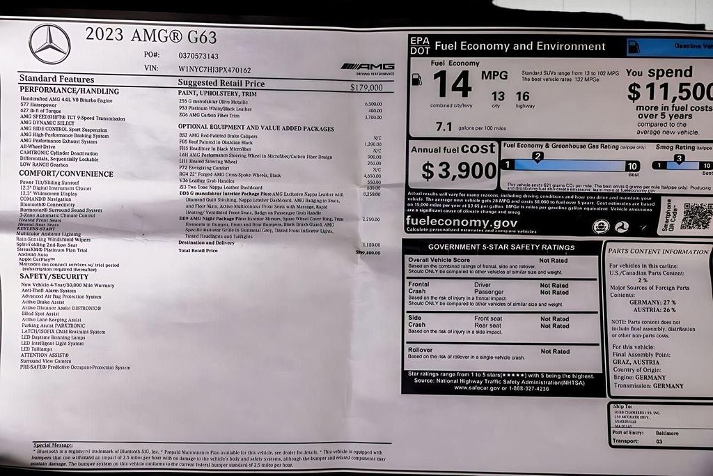 2023 Mercedes-Benz G-Class G 63 AMG® 4MATIC®
