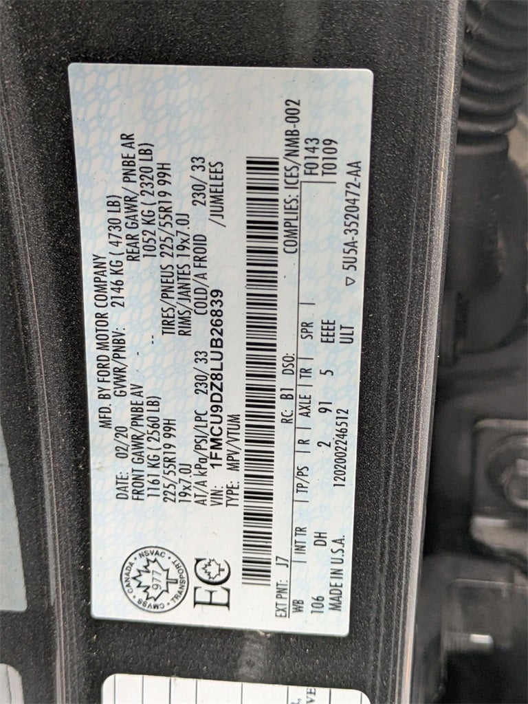 2020 Ford Escape Titanium Hybrid