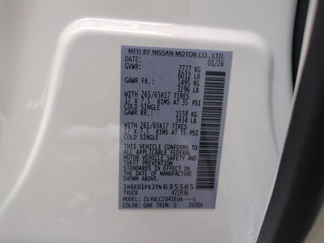 2026 Nissan Frontier SV