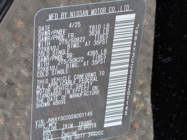 2025 Nissan Armada Platinum Reserve