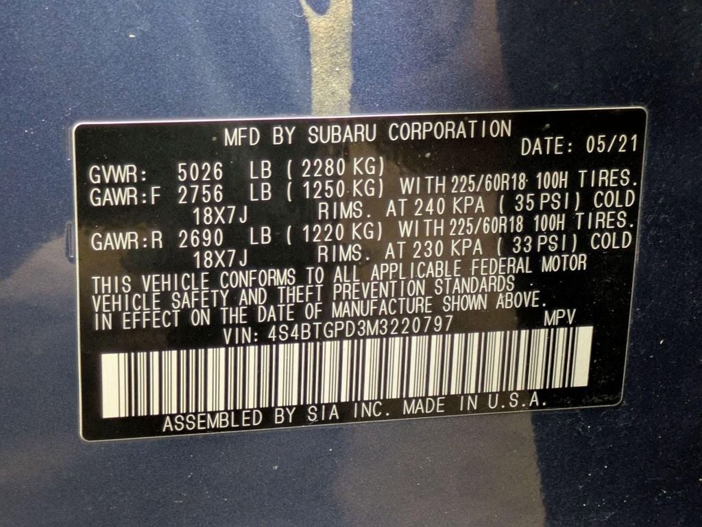 2021 Subaru Outback Touring XT