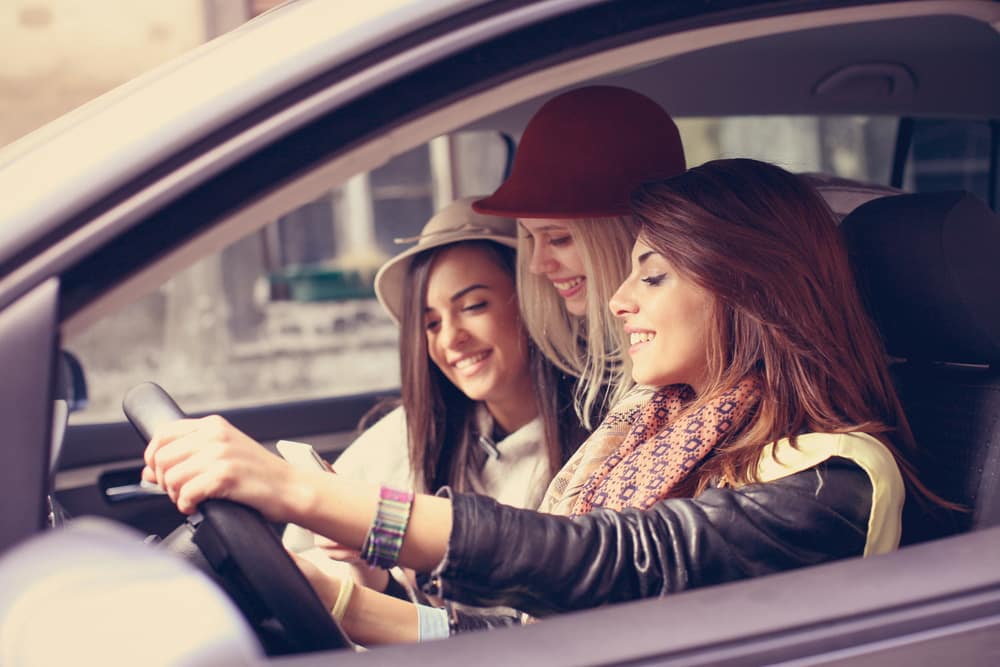 image of 3 women in a car