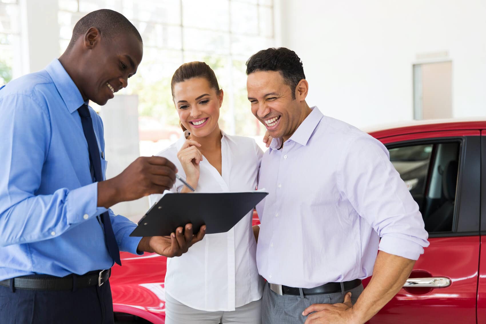 image of a couple and a salesman 